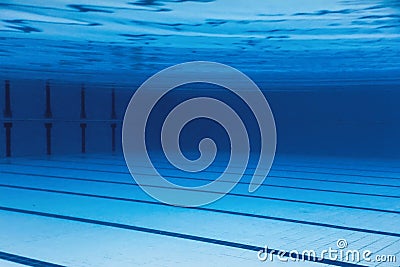 Underwater Empty Swimming Pool. Stock Photo