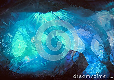 Underwater fantasy world Stock Photo