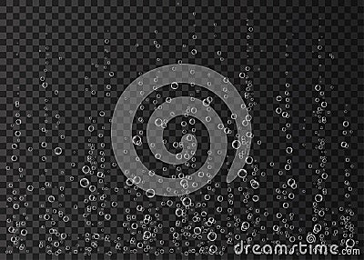 Underwater fizzing air, water or oxygen bubbles. Vector Illustration