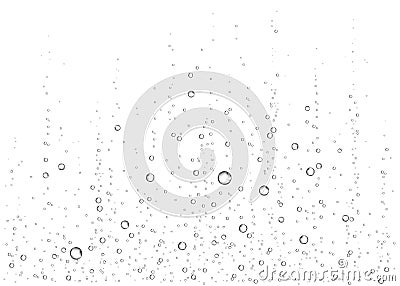 Underwater fizzing air, water or oxygen bubbles. Vector Illustration