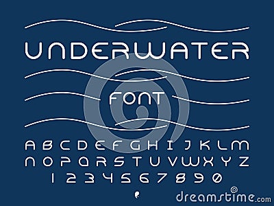 Underwater font. Vector alphabet Vector Illustration