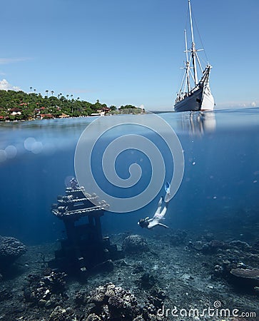 Underwater landmark Stock Photo