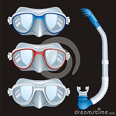 Underwater Masks Vector Illustration