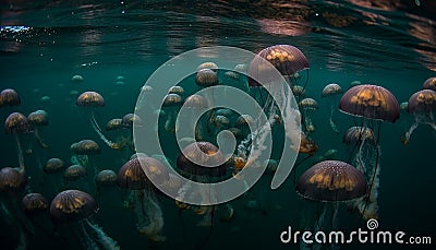 Underwater nature fish, water, blue sea life, reef, tropical climate generated by AI Stock Photo
