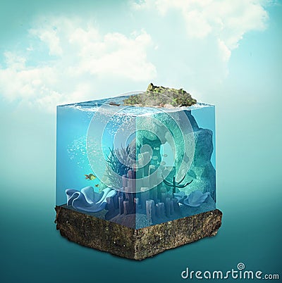 Underwater of ocean Stock Photo