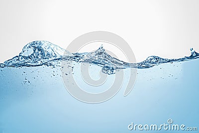 Underwater ocean scene strom blue water wave photography. Stock Photo