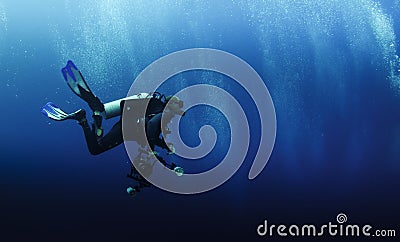 Underwater photographer Stock Photo