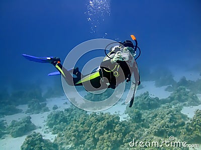 Underwater photographer Stock Photo