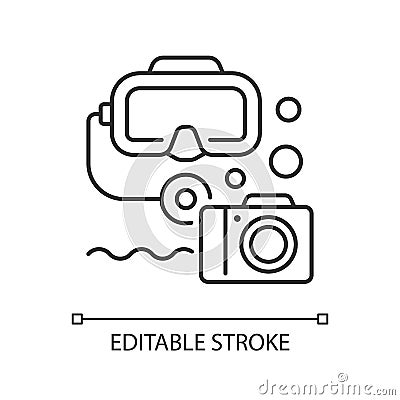 Underwater photography linear icon Vector Illustration