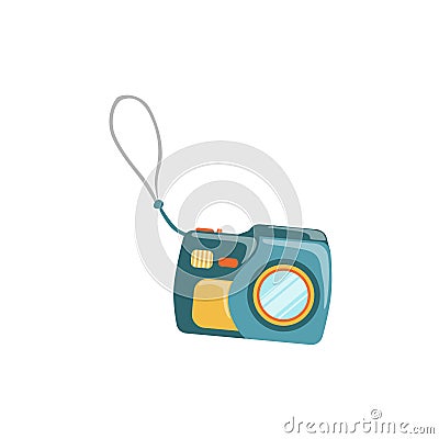 Underwater Plastic Camera With The Attachment Loop Vector Illustration