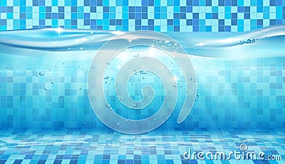 Underwater Pool Realistic Composition Vector Illustration