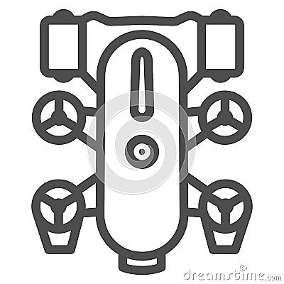 Underwater robot line icon, Robotization concept, underwater vehicle sign on white background, autonomous electric Vector Illustration
