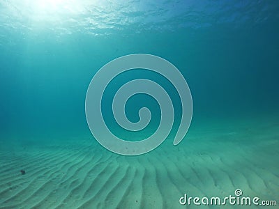 Underwater sand floor in the ocean Stock Photo