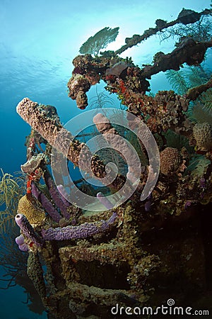 Underwater shipwreck Stock Photo