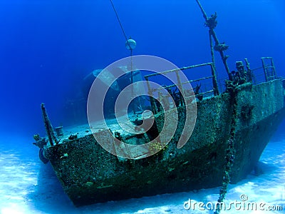 Underwater Shipwreck in Cayman Brac Stock Photo