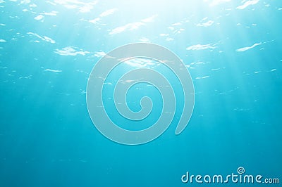 Underwater sunrays Stock Photo