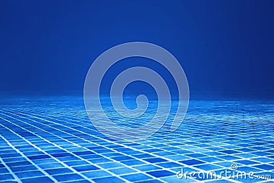 Underwater Swimming Pool Blue Tile, Water Ripples of Swimming Pool Stock Photo