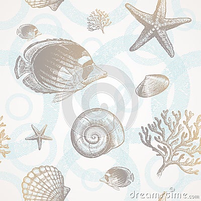 Underwater tropical fauna Vector Illustration