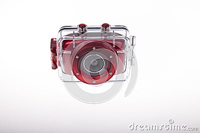 Underwater video camera waterproof case Stock Photo