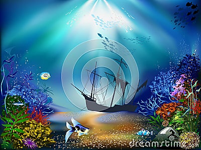 Underwater World Vector Illustration