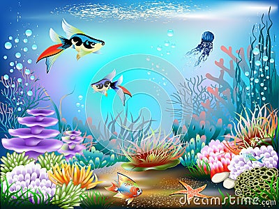 Underwater World Vector Illustration