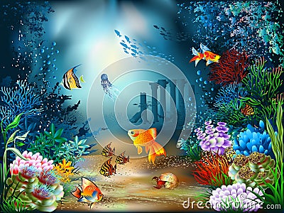 Underwater World Vector Illustration