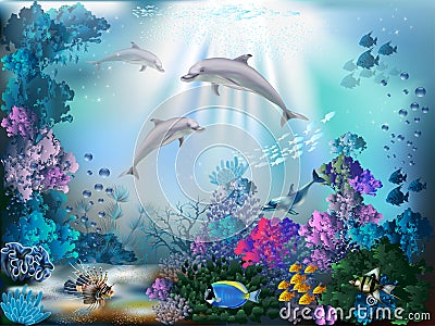 Underwater World Vector Illustration