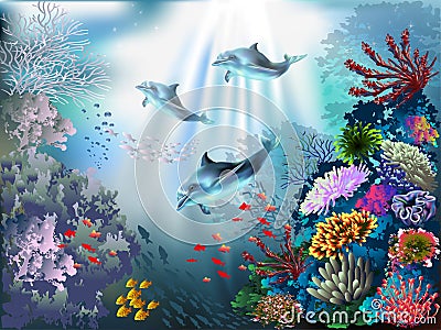 Underwater World Vector Illustration