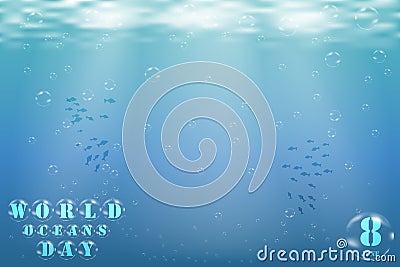 The underwater world in oceans view Vector Illustration