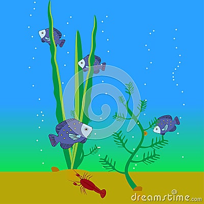 Underwater world Vector Illustration