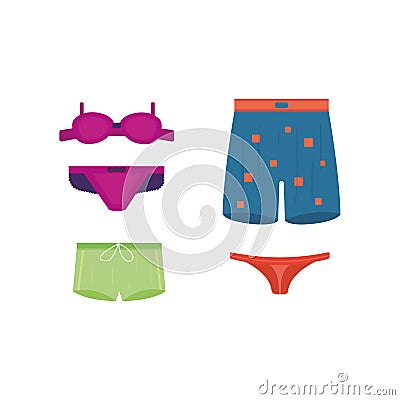 Underwear clothes vector set. Vector Illustration