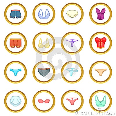 Underwear icons circle Vector Illustration