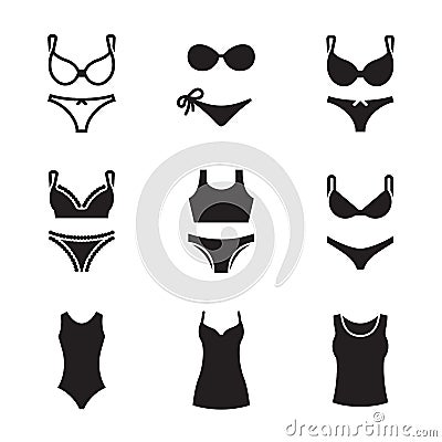 Underwear icons set Stock Photo