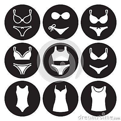 Underwear icons set Stock Photo