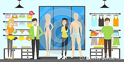 Underwear interior set. Vector Illustration