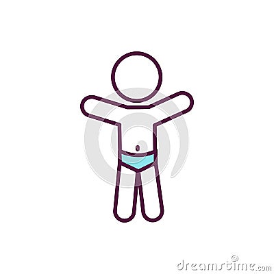 Underwear rule for children RGB color icon Cartoon Illustration