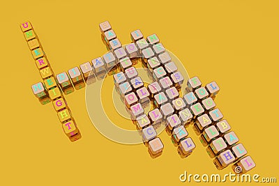 Underweight, health keyword crossword. For web page, graphic design, texture or background. 3D rendering. Stock Photo