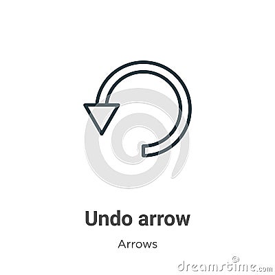 Undo arrow outline vector icon. Thin line black undo arrow icon, flat vector simple element illustration from editable arrows Vector Illustration