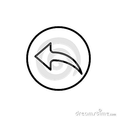 Undo Arrow Sign Icon for Interface Controls, Editing Tools, and Navigation Graphics Vector Illustration