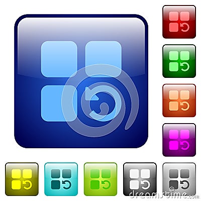 Undo component operation color square buttons Stock Photo