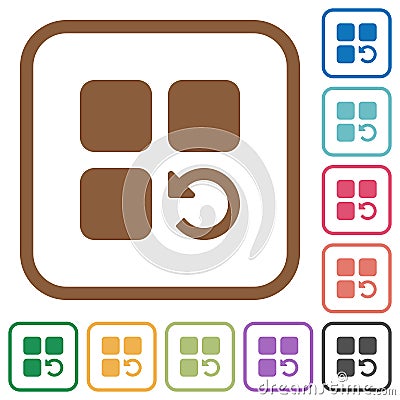 Undo component operation simple icons Stock Photo