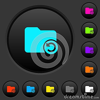 Undo directory last operation dark push buttons with color icons Stock Photo