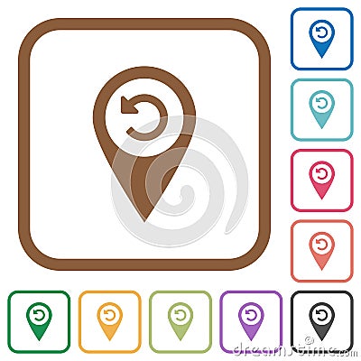 Undo GPS map location simple icons Stock Photo