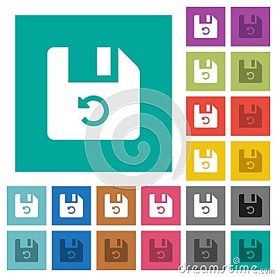 Undo last file operation square flat multi colored icons Stock Photo
