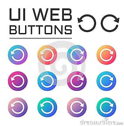 undo redo arrows ui web button Vector Illustration