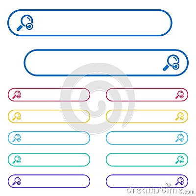 Undo search icons in rounded color menu buttons Stock Photo