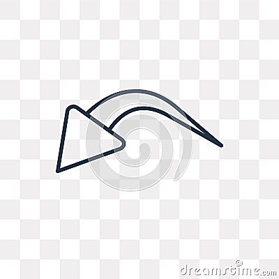 Undo vector icon isolated on transparent background, linear Undo Vector Illustration