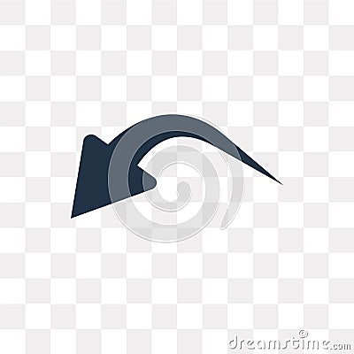 Undo vector icon isolated on transparent background, Undo trans Vector Illustration