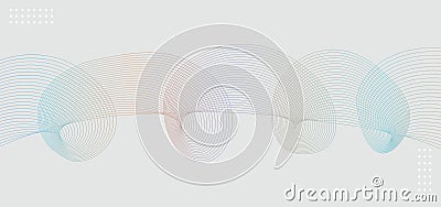 Undulate gradient multicolor lines with blend effect. Twisted Ribbon background, frequency soundwave curve , Technology geometric Vector Illustration