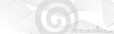 Undulate Grey Wave Swirl, frequency sound wave, twisted curve lines with blend effect. Technology, data science, geometric border. Cartoon Illustration